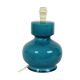Italian Round Blue Ceramic Lamp Cracked 24cm