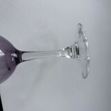 set of 5 wine glasses in purple bubble glass 70s