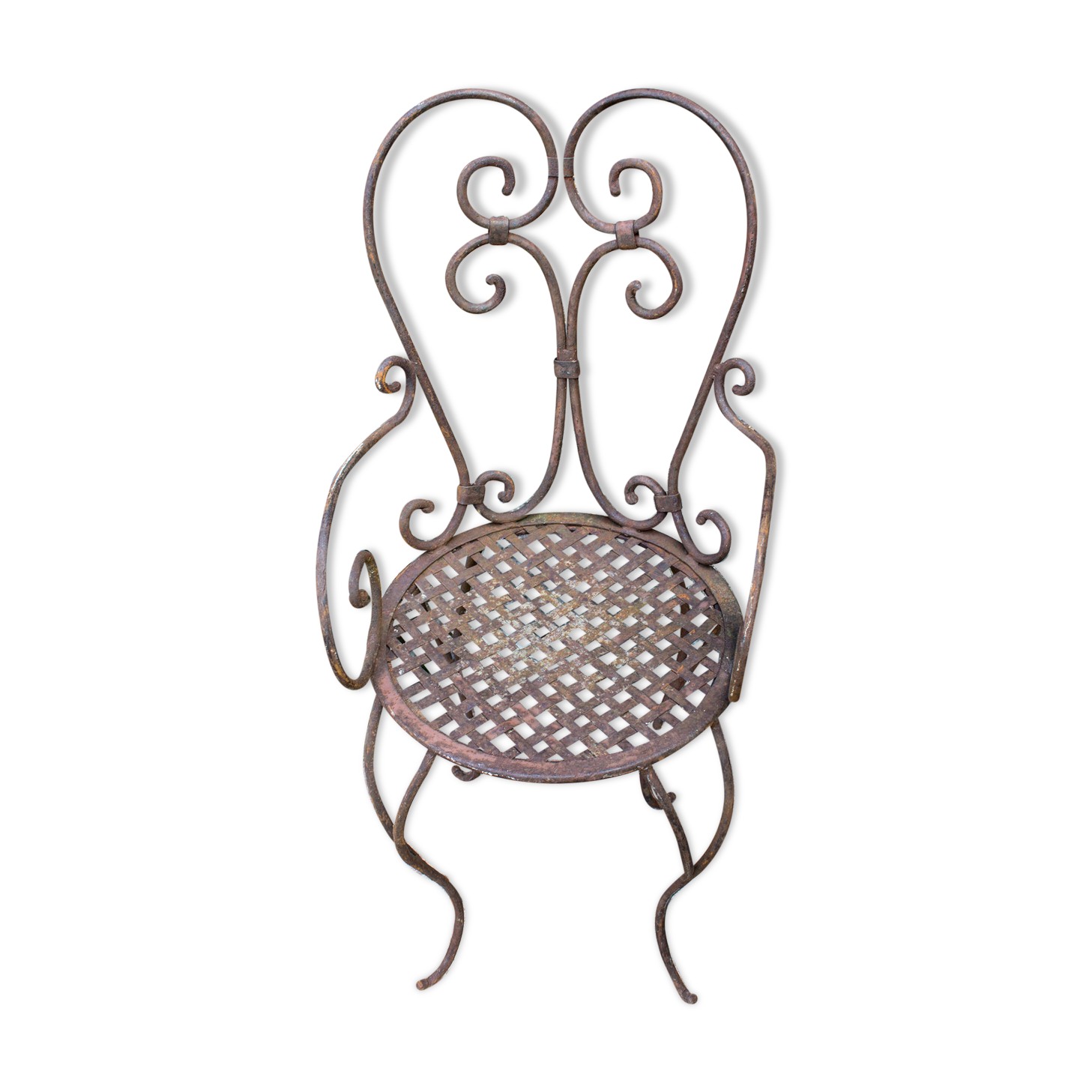 Antique French wrought iron chair