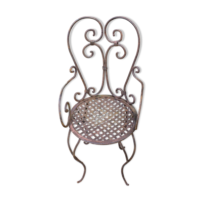 Antique chaise française en fer forgé