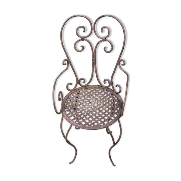 Antique chaise française en fer forgé