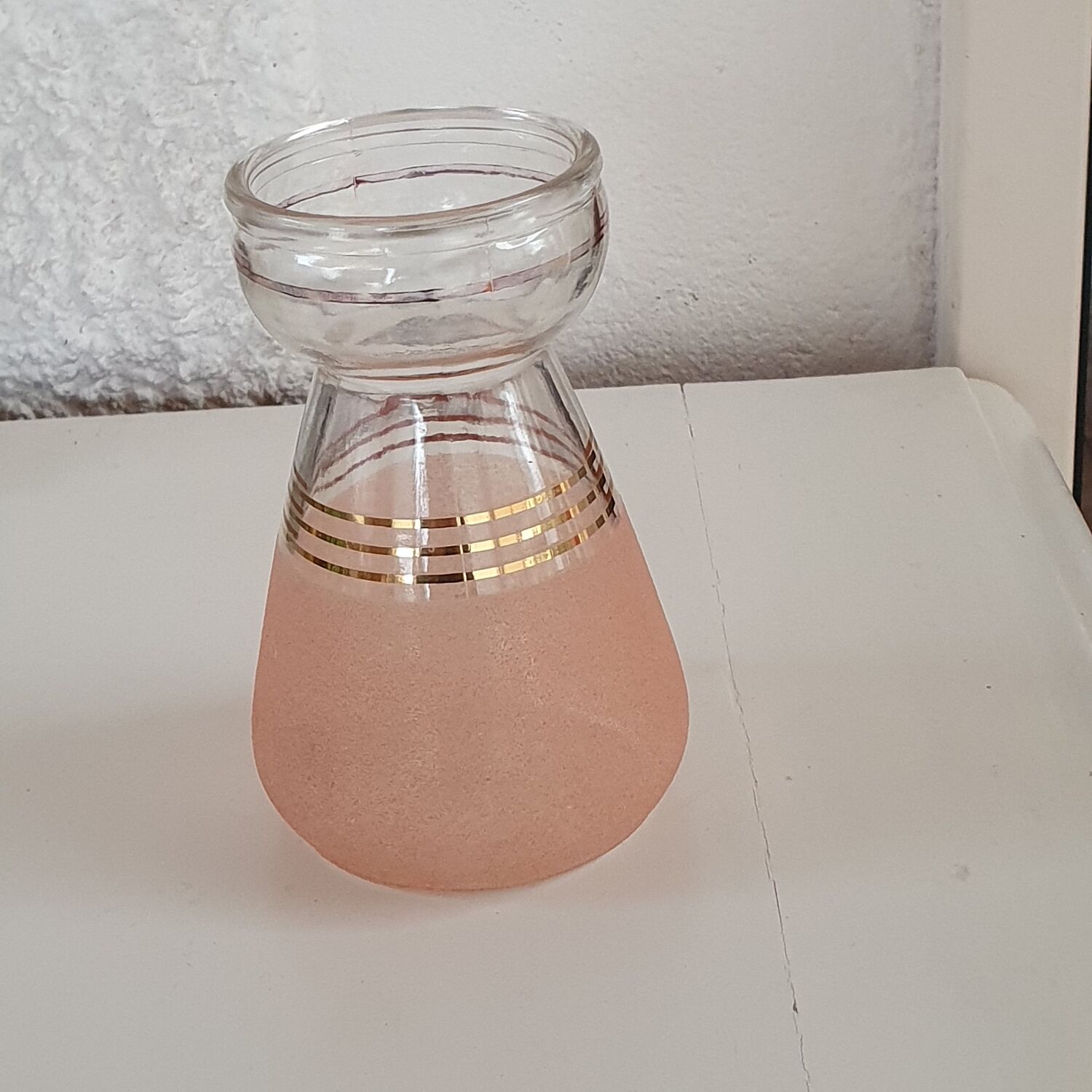 Pink granite bulb vase