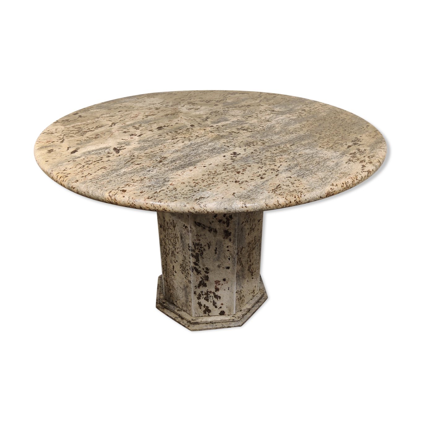  Table  centrale ronde  vintage de granit  ann es 70 Selency