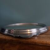 Art Deco silver round mirror tray