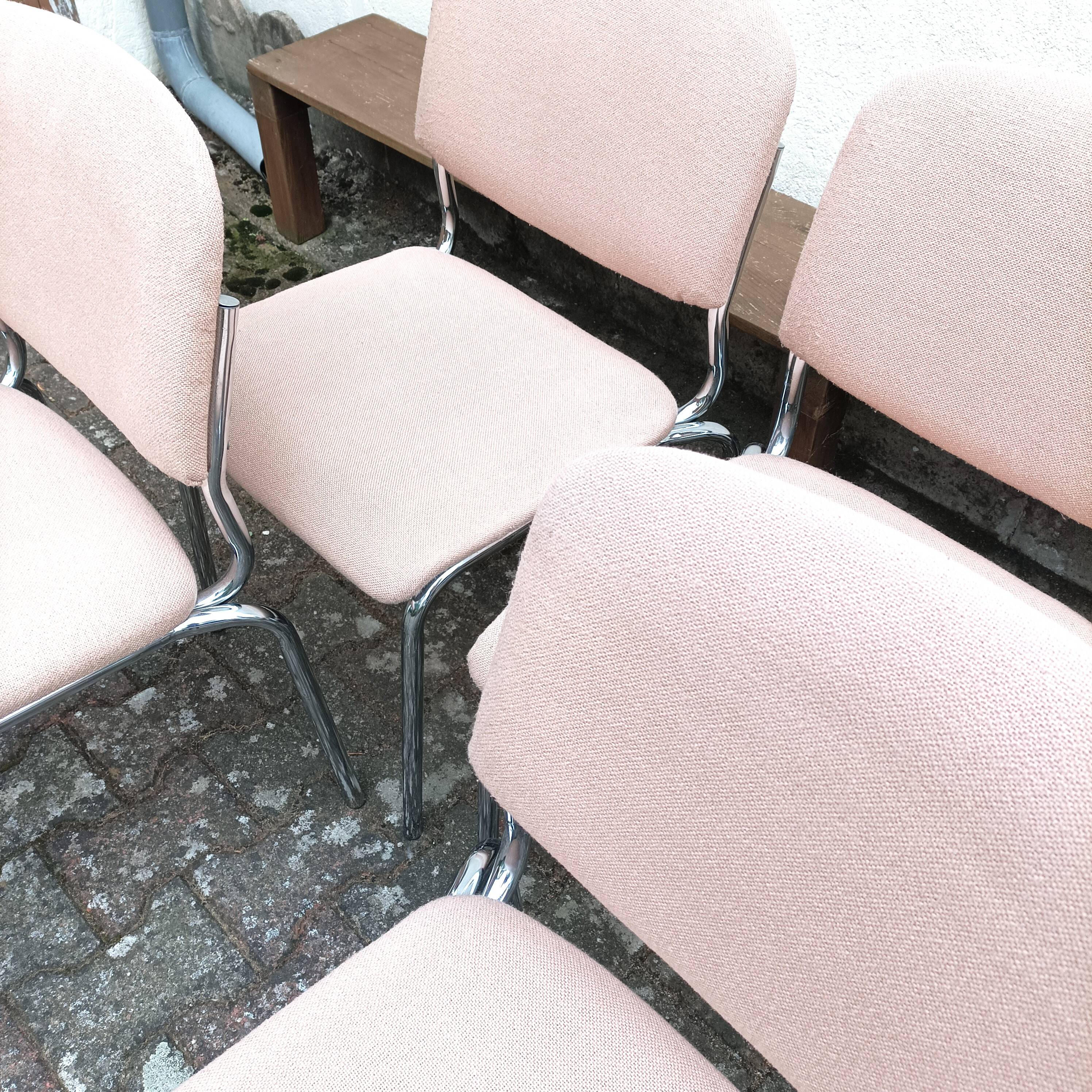 Vintage metal and fabric chairs