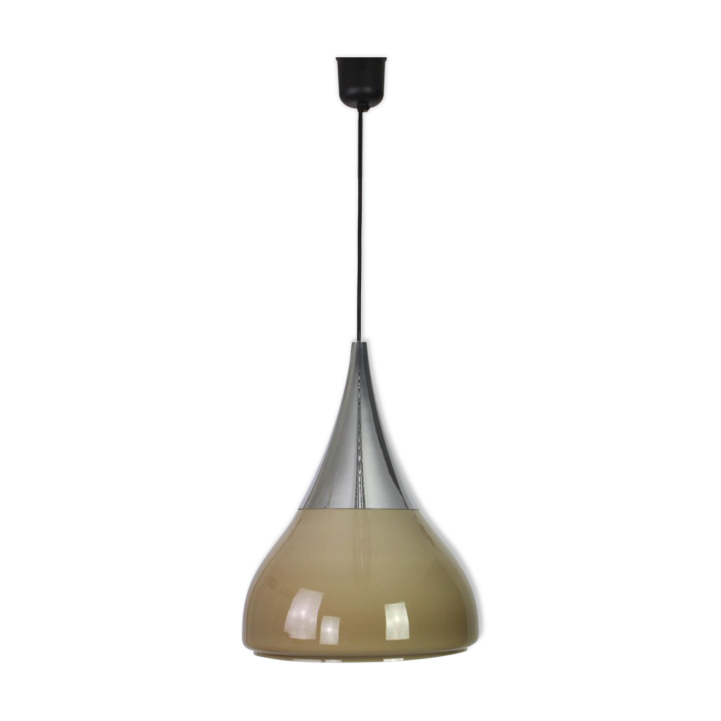 Iced brown opaline glass pendant lamp
