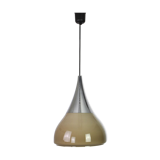Iced brown opaline glass pendant lamp