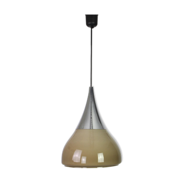 Iced brown opaline glass pendant lamp