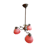 Old chandelier with sconces tulips