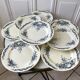 Set of 8 flat plates Terre de Fer Salins model "Rocailles" late nineteenth