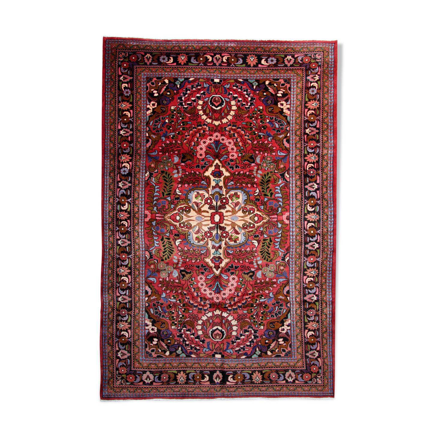 Handwoven Oriental Wool Area Rug Traditional Red Carpet- 220x335cm