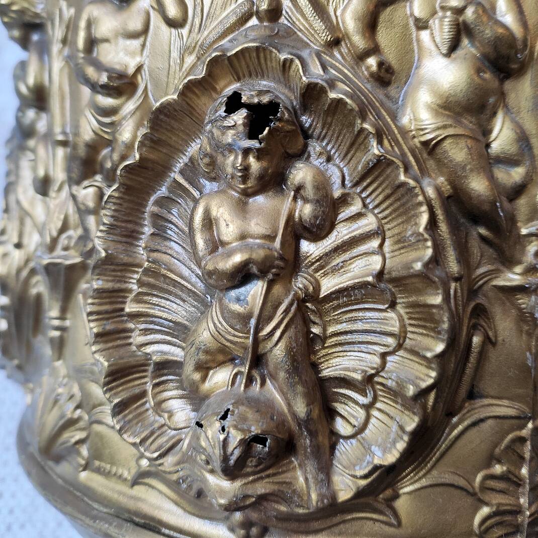 Spun brass planter