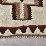 3x9 Brown Cream Turkish Kilim Runner Rug
