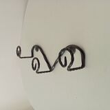 Vintage wrought iron wall coat rack