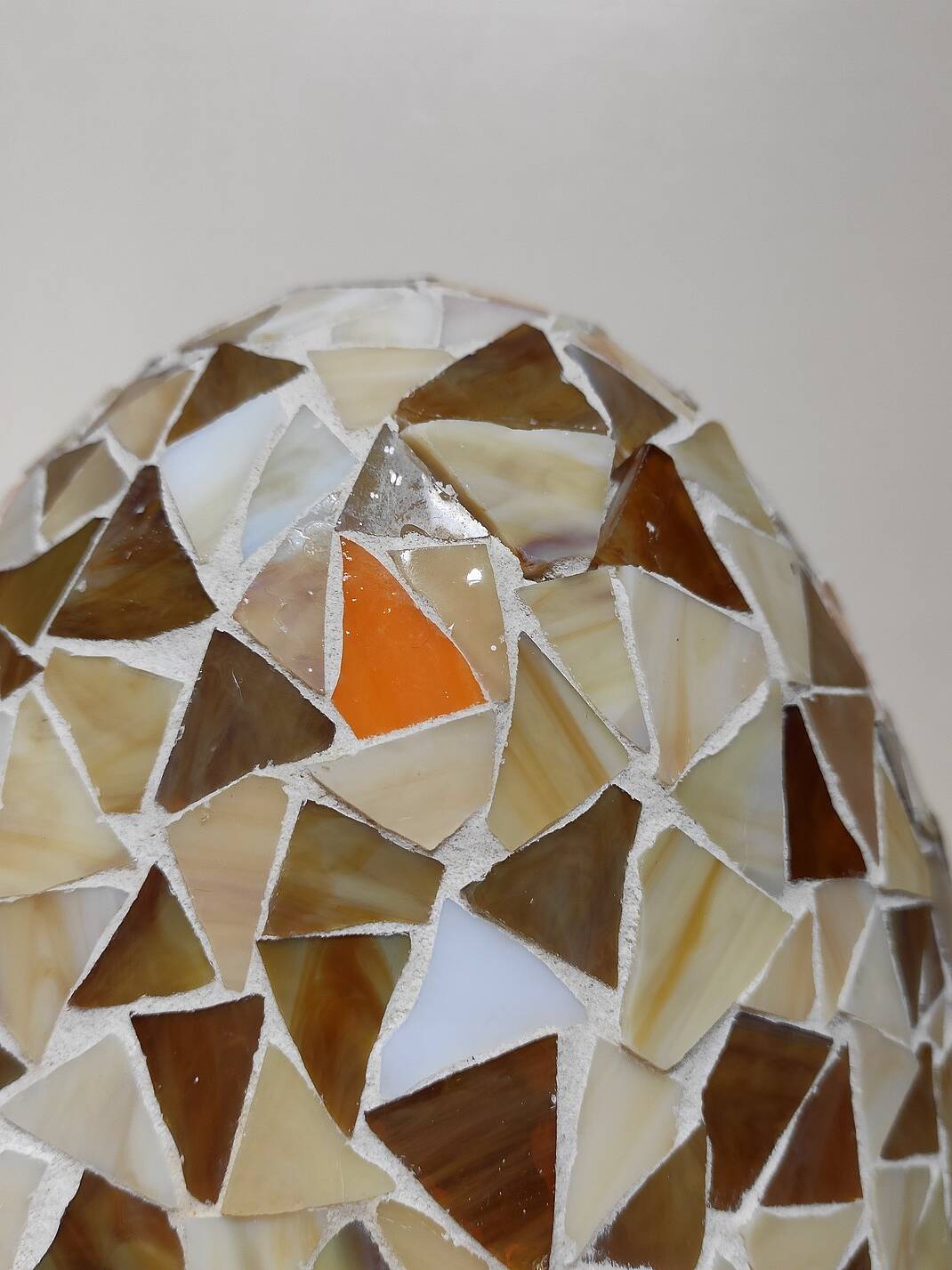 Large vintage glass mosaic egg lamp