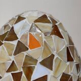 Large vintage glass mosaic egg lamp
