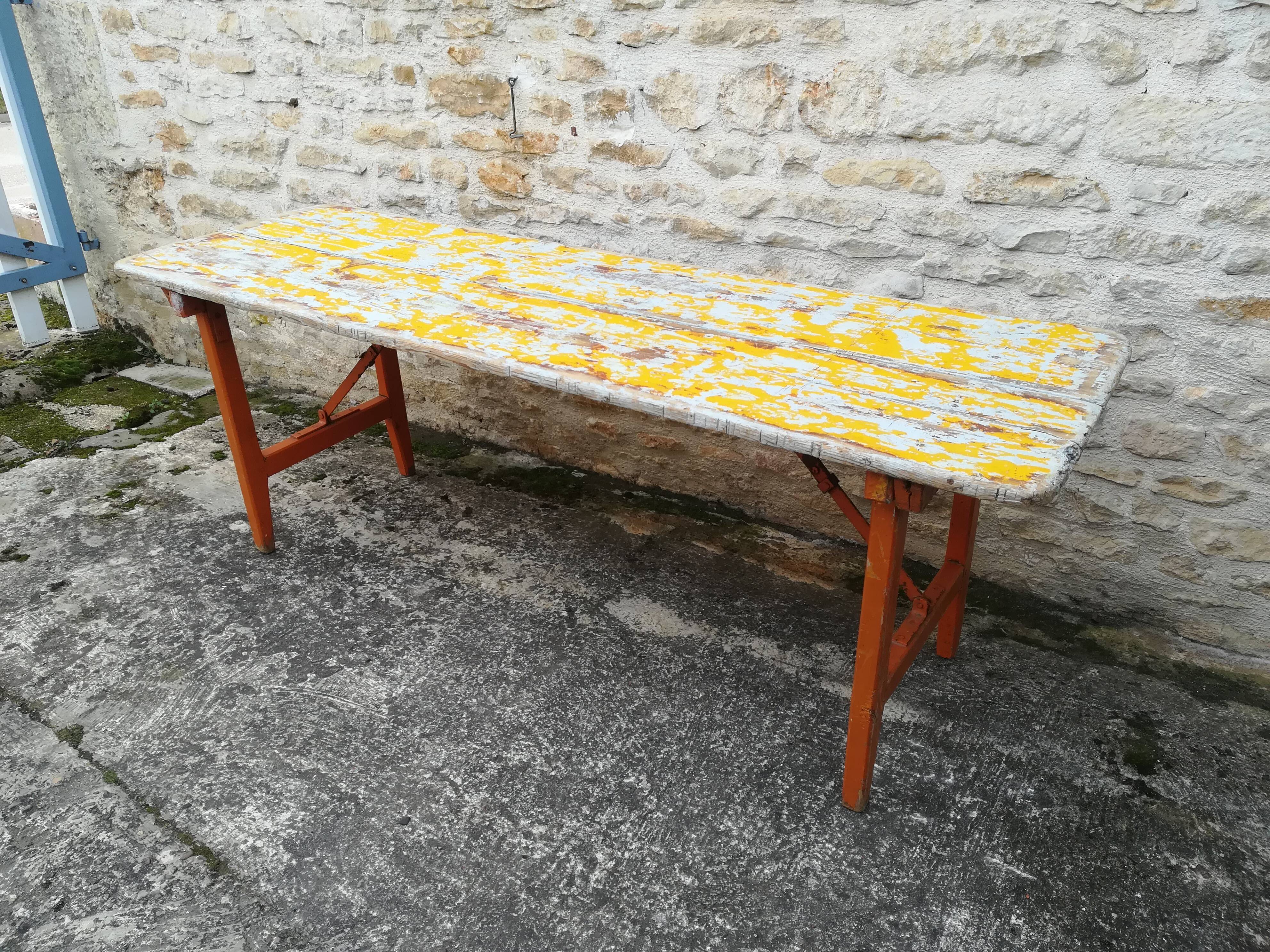 Folding brewery table