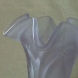 Glass vase mold press frost medallion light parma color