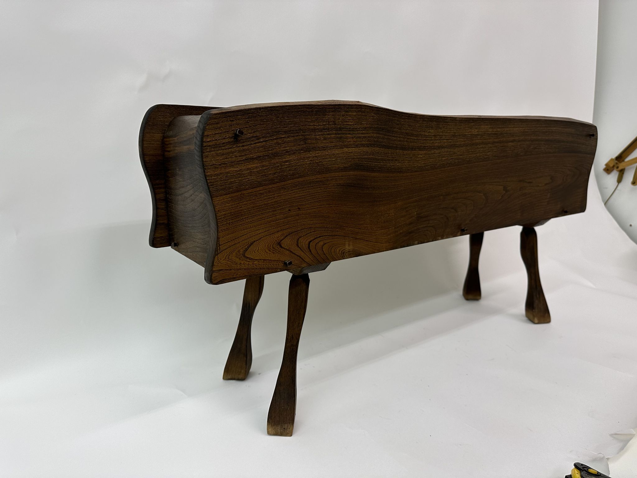 Brutalist solid wooden flower plante, 1970's