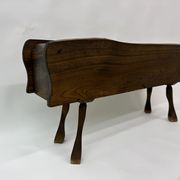 Brutalist solid wooden flower plante, 1970's