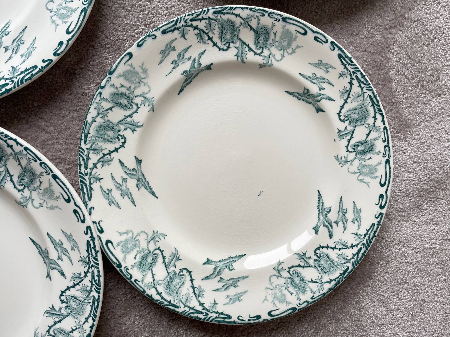 6 Longwy Ironstone Flat Plates, Richelieu Pattern