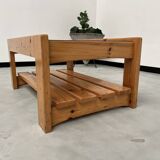 Table basse en pin des années 80