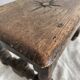 Tabouret bas ancien brodeuse en bois tourné