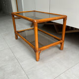 Vintage coffee table in bamboo and rattan