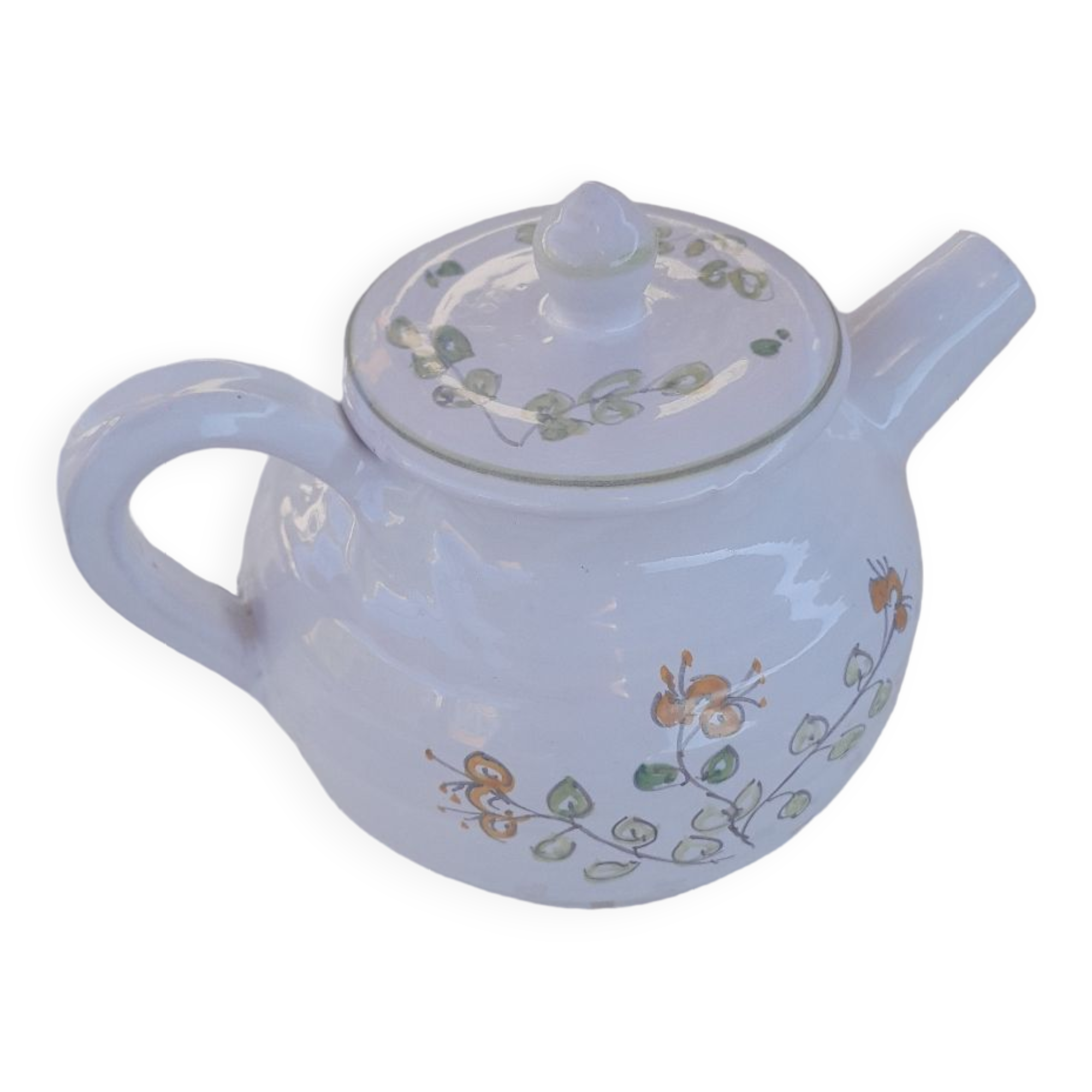 Artisanal glazed terracotta teapot