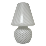 Murano mushroom lamp Italy vintage spiral decor glossy white
