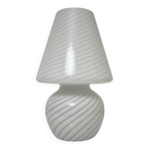 Murano mushroom lamp Italy vintage spiral decor glossy white