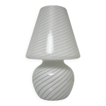 Murano mushroom lamp Italy vintage spiral decor glossy white