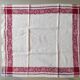 Vintage tablecloth and its 10 damassed, embroidered and monogrammed CM towels