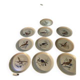 Many vintage flat plates from Sarreguemines.