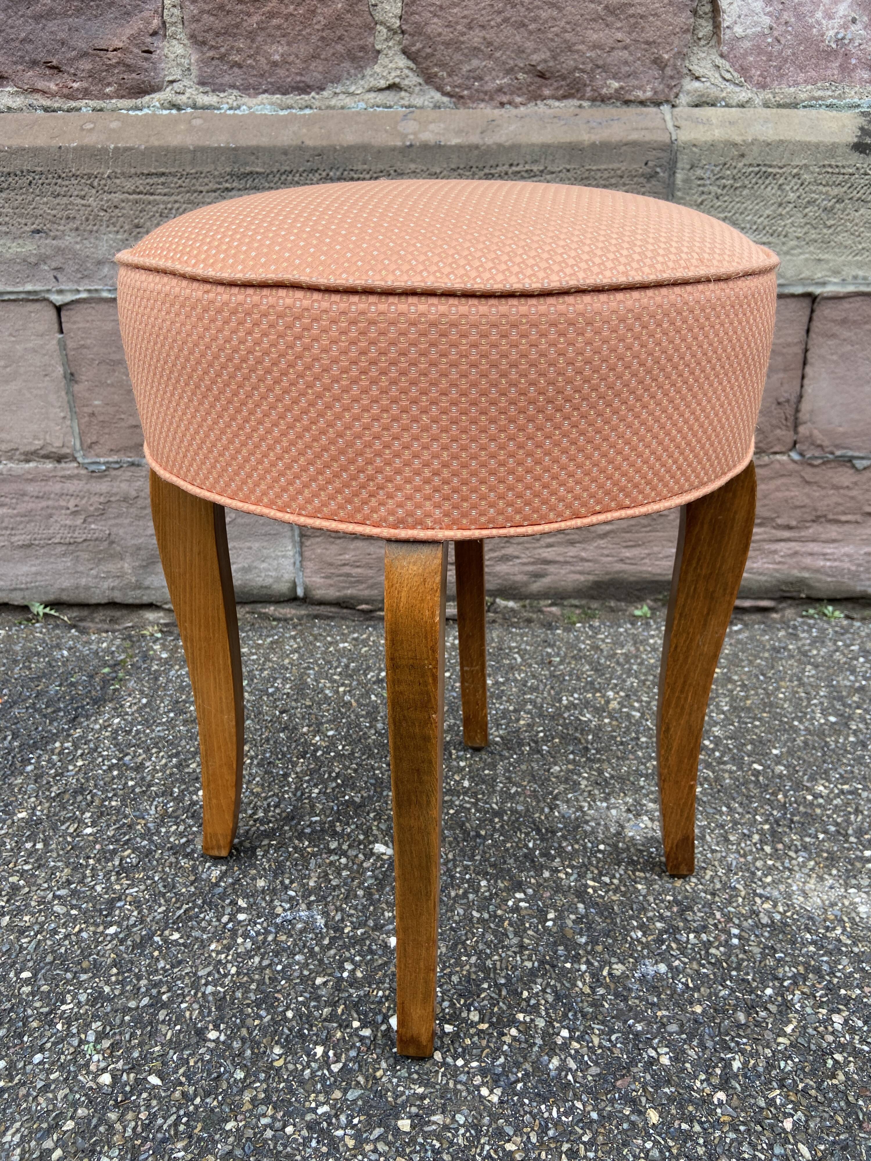 antique Scandinavian ottoman stool 1950
