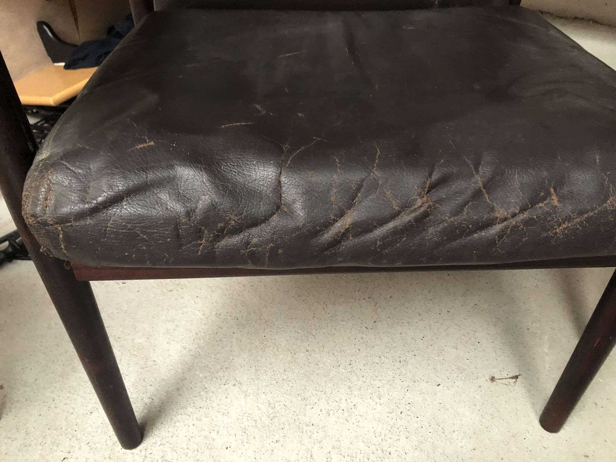 Danish leather and rosewood armchairs for Sibast 70s