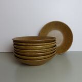 Set of 8 hollow plates in hazelnut stoneware