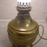 Old electrified brass kerosene lamp