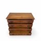 Antique walnut commode with bronze handles in the shape of a lion's mask,