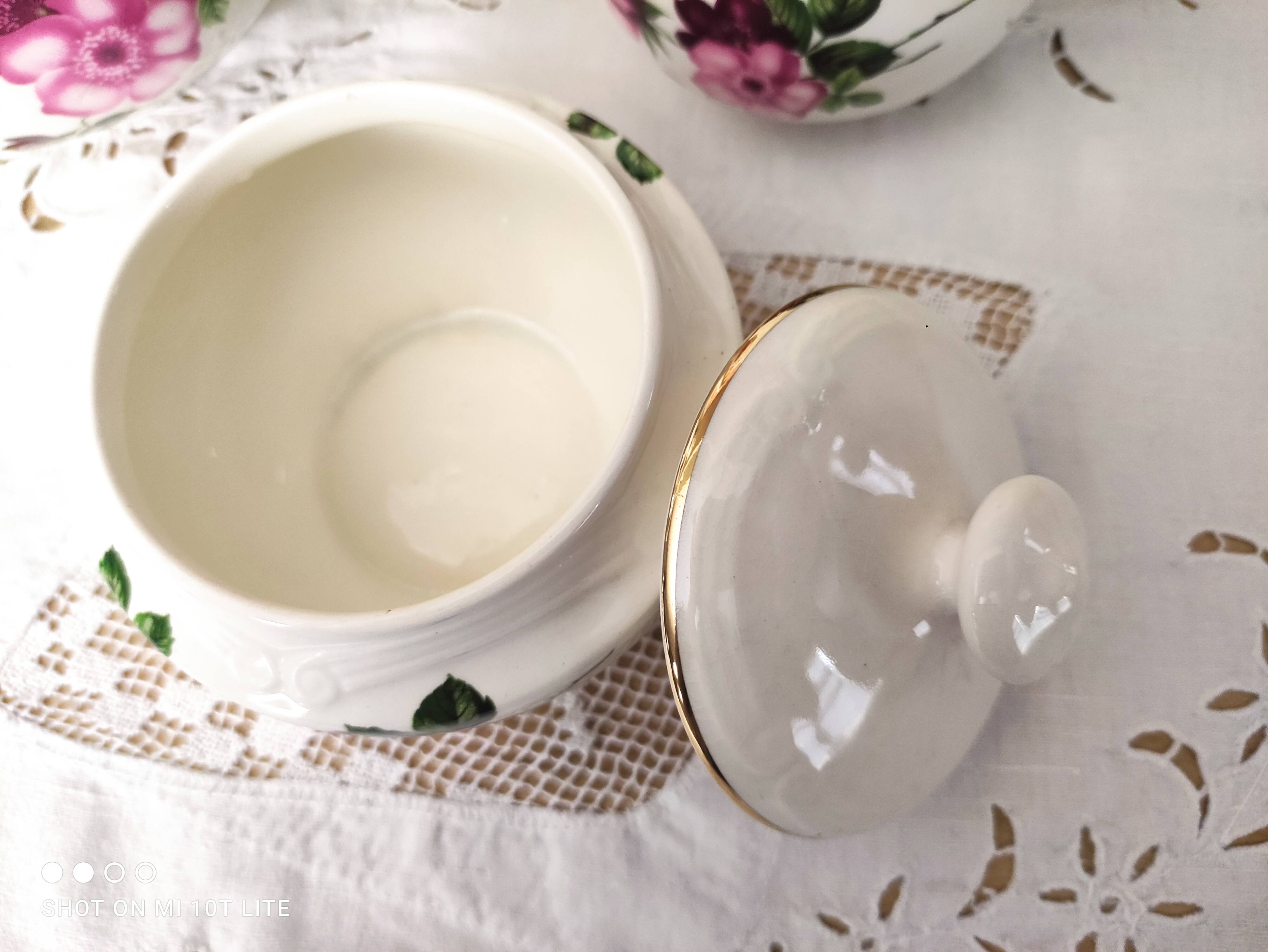 Coffee set 3 pieces Gien France Chinon model