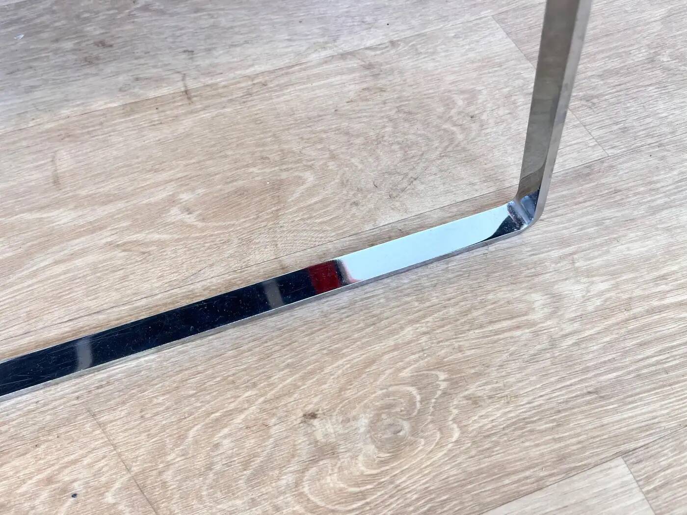 Set of mid-century design chrome dining chairs and table, 1970s