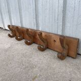 Wooden wall-mounted coat rack with 5 hooks