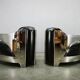 Pair of Timothy Oulton Aviator Leather and Steel Armchairs 1990s