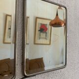 Vintage mirror 1930 triptych barber Le Solide Paris beveled - 25 x 59 cm