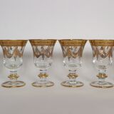 Service 12 glasses decoration engraved gold border