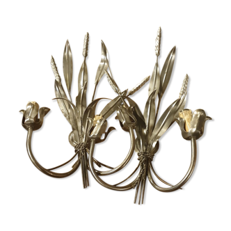 Pair of sconces sheaves of wheat 30x16x50 cm high.