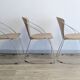Set of 3 Linda chairs by Arrben – beige faux leather and chrome steel – 1980s
