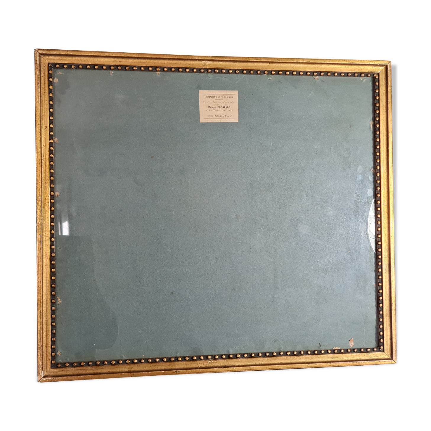 Old beaded frame st. Louis XVI gilded stucco wood
