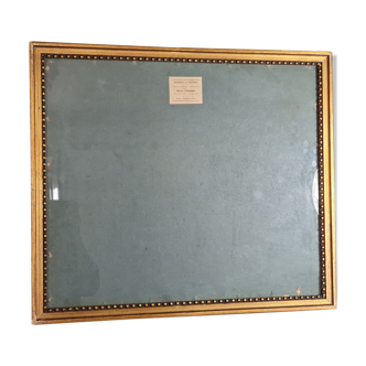 Old beaded frame st. Louis XVI gilded stucco wood
