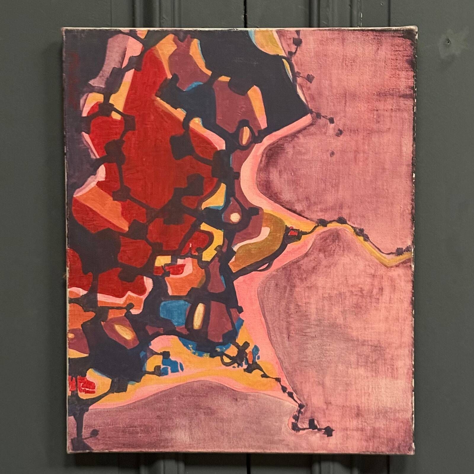 Oil on panel modern composition by François de Chabot 1960-70